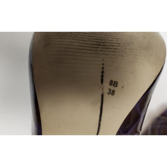 BCBG Girl Ariel Open Peep Toe Purple Patent Leather Stiletto High Heels Size 8B - Picture 7 of 7